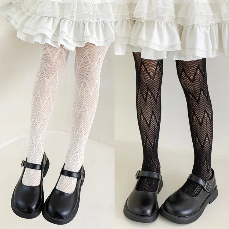 Thin Breathable Baby Girl Tights Kids Dance Stocking Sock Children School Student Uniform Tights Princess Wave Lace Pantyhose