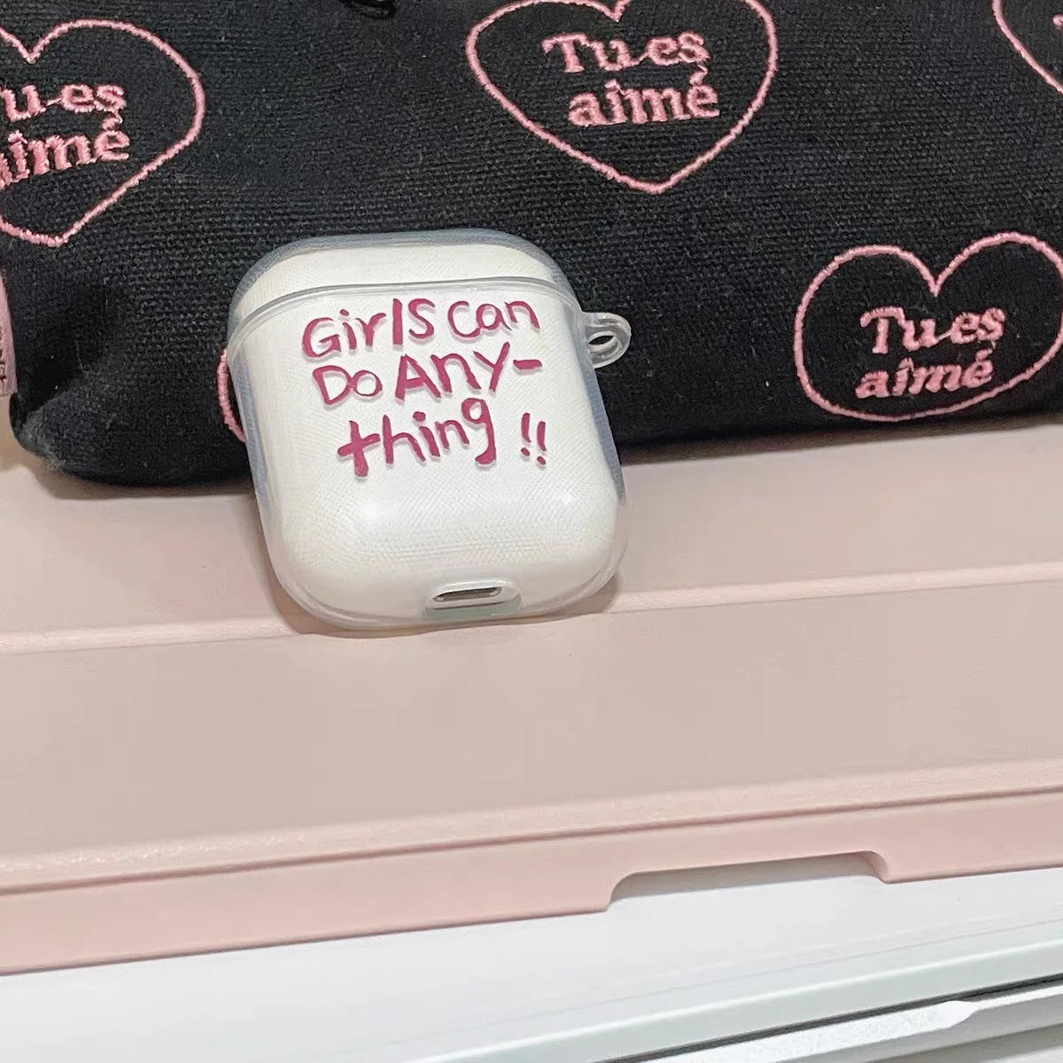 Korea Letter Girl Transparent for Apple Airpods 3 Pro Case Cute Cartoon Airpods 1 2 Air Pods Pro 2 Case Airpods Case 에어팟 케이스