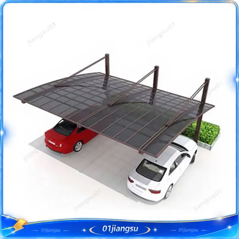 Polycarbonate Cantilever Carport Metal Garage Outdoor Vehicle Shelter Waterproof UV Resistant Parking Canopy for Home Garden
