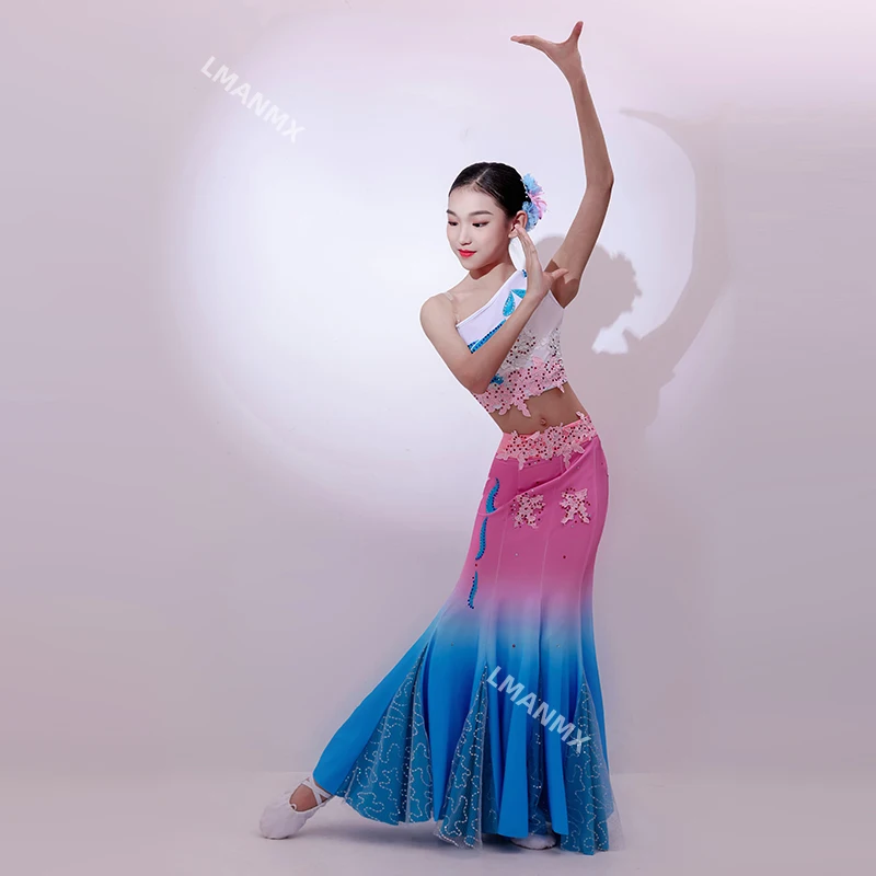 Rain Dai ethnic dance costume performance costume fish tail skirt performance costume in Dai village