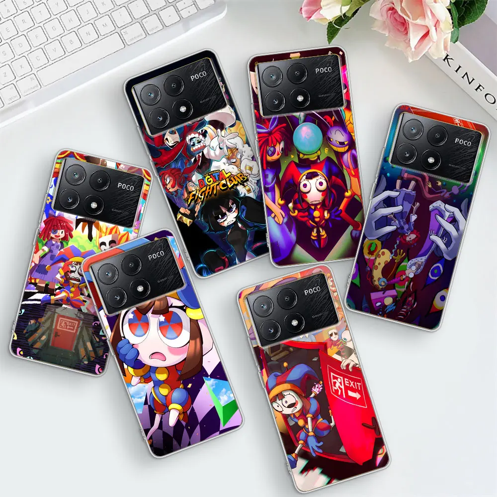 Pomni Amazing Digital Circus Case for Xiaomi Poco X6 X5 X3 NFC F5 M5s F4 F1 F3 M3 X4 GT M5 M4 F2 Pro TPU Soft Clear Phone Cover