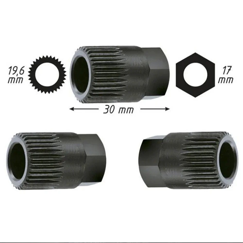 

Alternator Pulley Socket Bit With 33T Tool Alternator Clutch Pulley Removal Tool Brand New Metal Material Size M10/T50