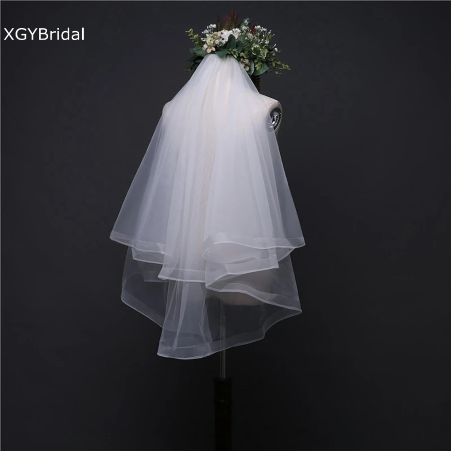 New Arrival Two Layers Short Bridal Veil 2023 Velos de novia Bride wedding accessories Sexy wedding veils for bride velo novia