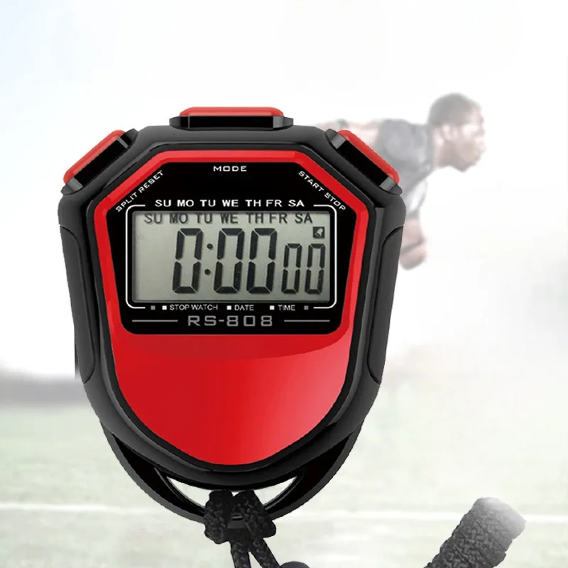 

Chronograph Stop Watch Handheld LCD Timer Chronograph Waterproof Multi-function Stop Watch for Swim Running Football Training