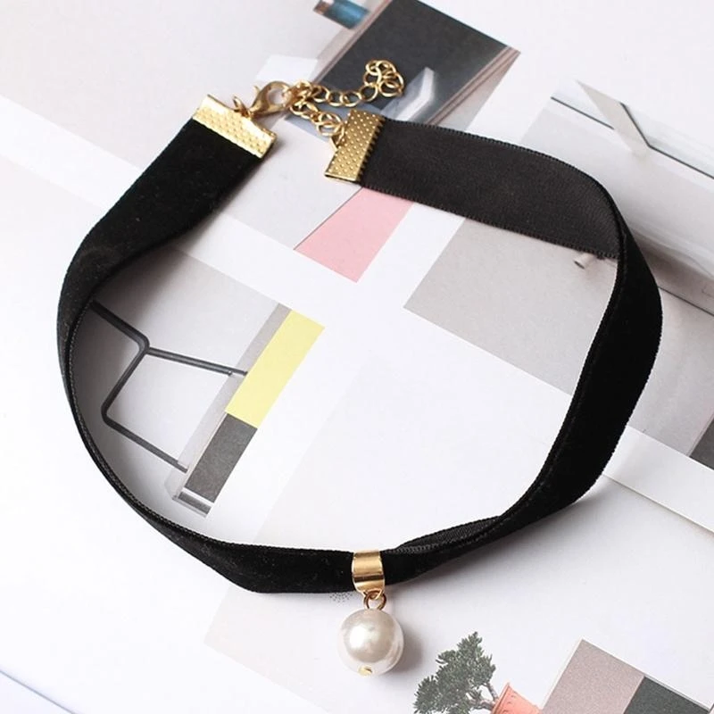 خمر الأسود قلادة قطيفة قلادة للنساء طوق عزم الدوران الرقبة مجوهرات الأسود بوهو تمتد يين يانغ سحر القوطية الشرير #6