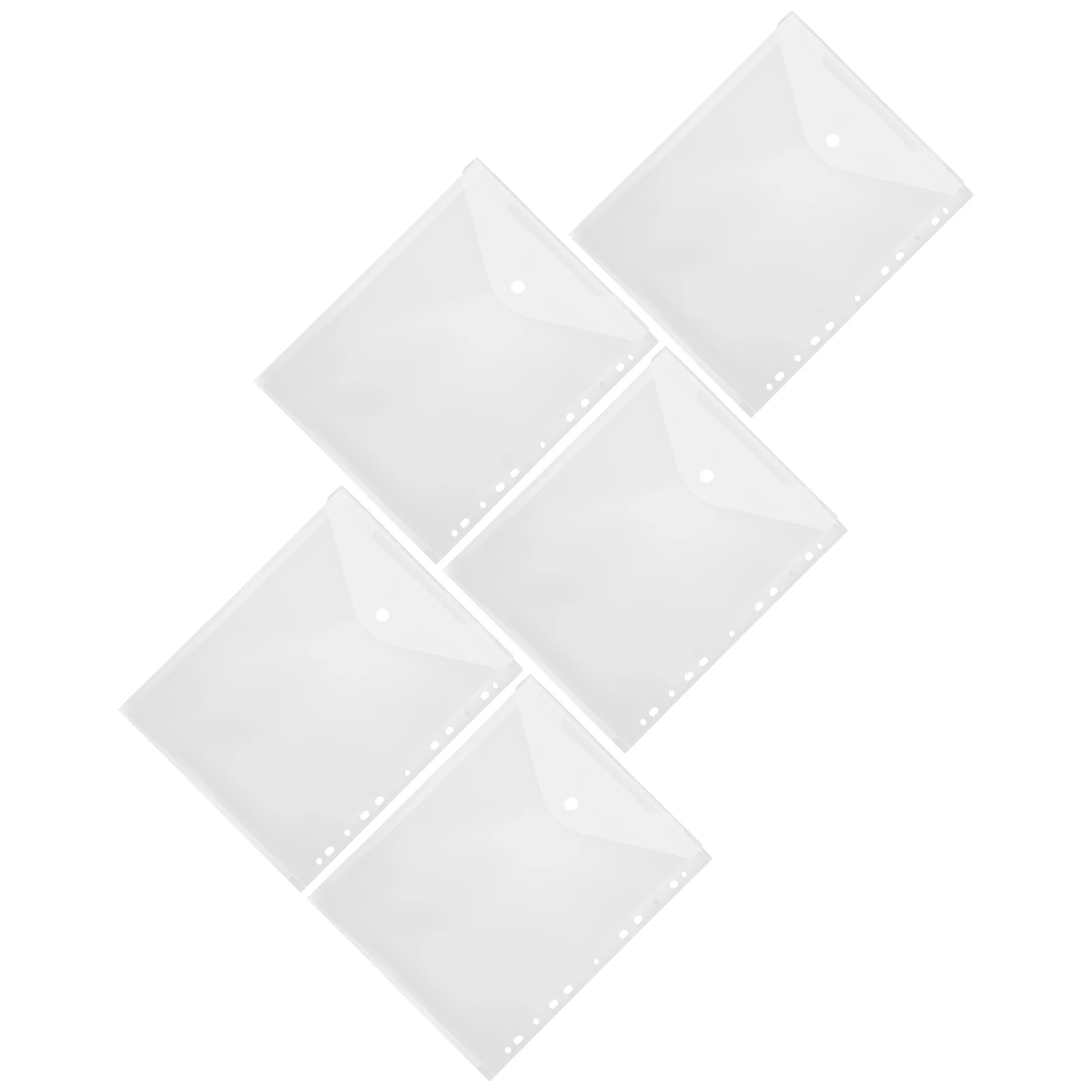 

5pcs Clear Storage Bags for Paper Photos Documents 11 hole Loose leaf Office Closure Binder Page Pocket File ganizer