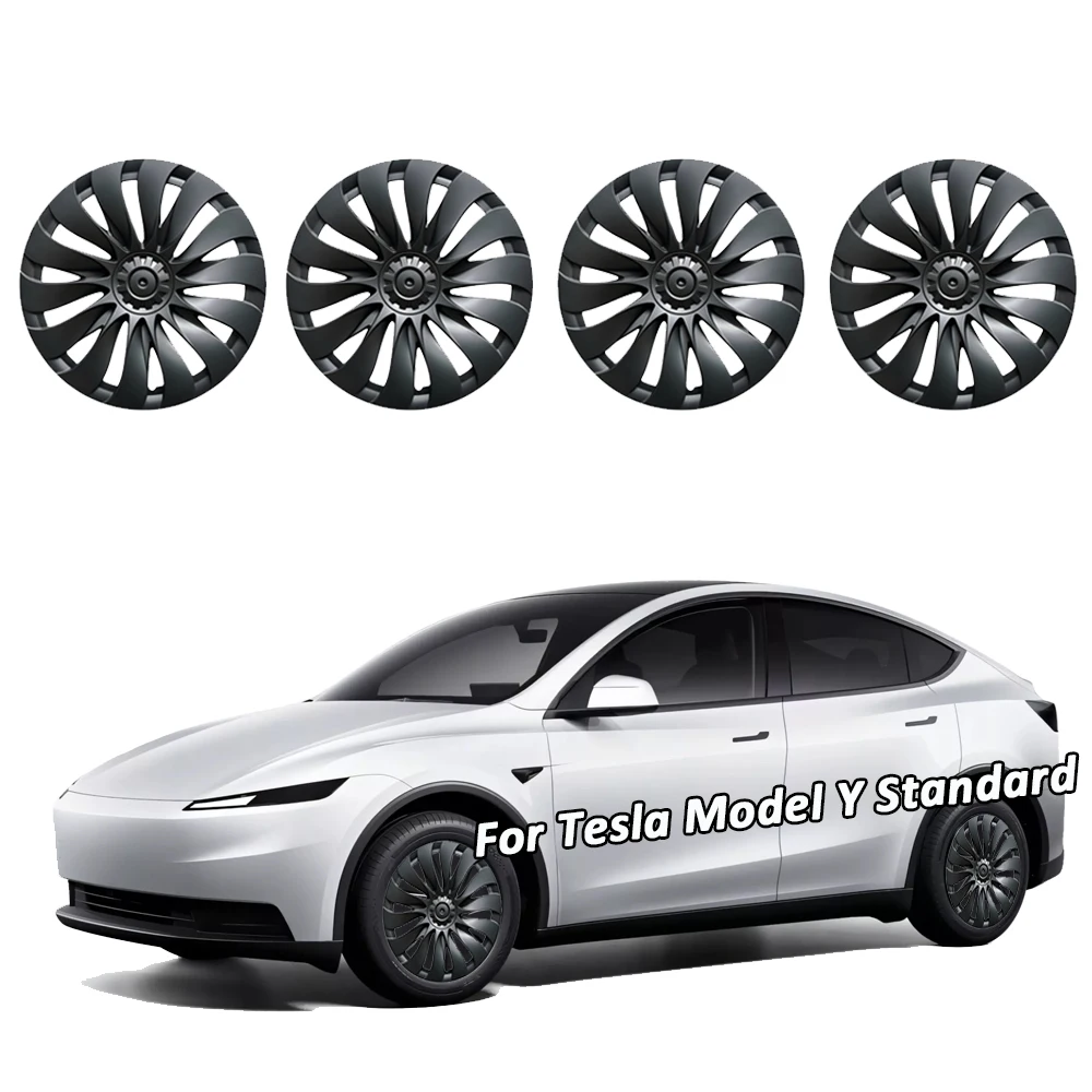 4 Stück neue Radkappen im Storm-Stil für Tesla Model Y Juniper Standard 2025 2026 18" Felgen 2026-heute 18 Zoll