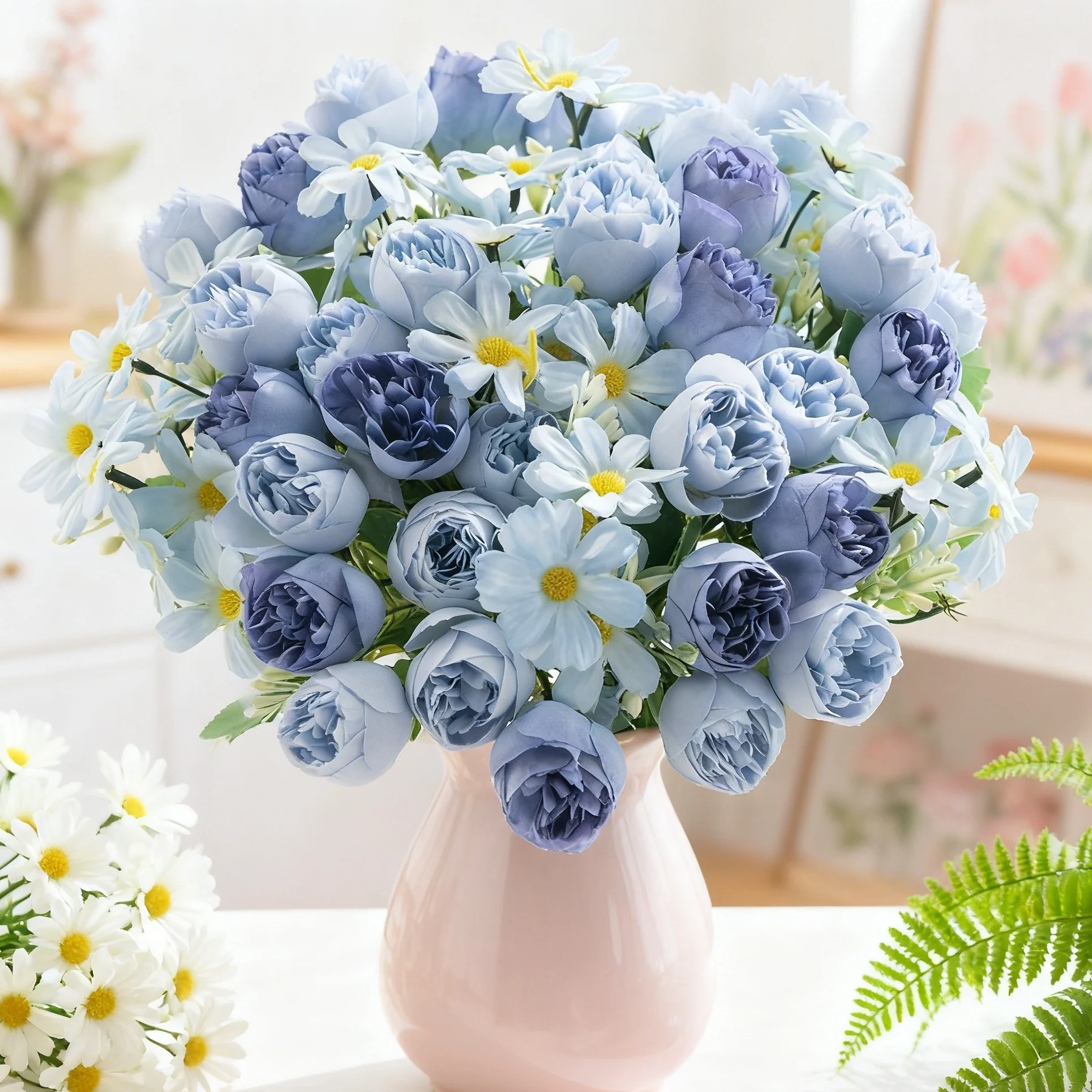

Artificial Flowers 15 head Rose Wedding Home Room Table Festival Decora Outdoor Garden Yard Bridal Bouquet DIY Gifts Accessories