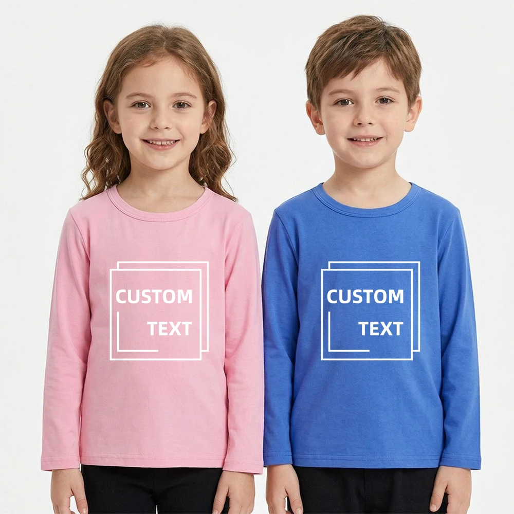 

Your Custom Text T-Shirt Blank Personalized Kids Name Shirt Customized Photo Logo Design Tshirt for Boy and Girl