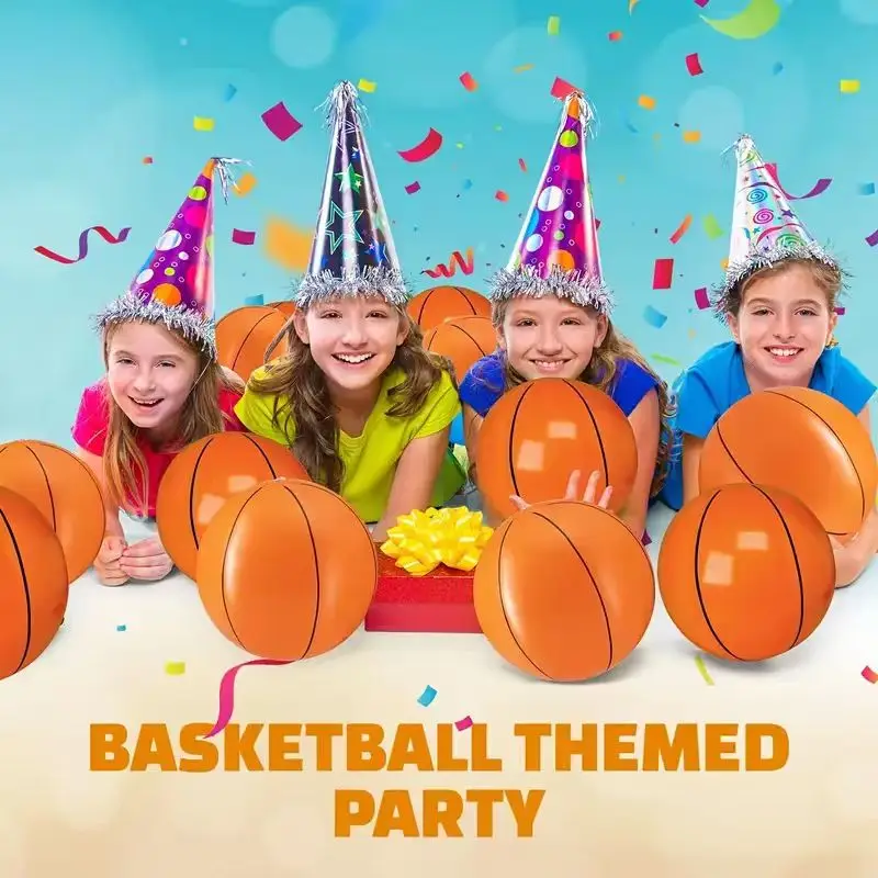 

4 or 6-Piece Set of 30cm Thickened PVC Inflatable Basketballs for Family Party Toys