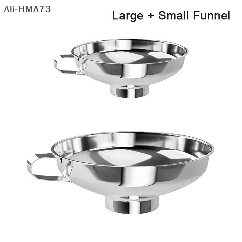 

3Pcs/2Pcs 2025 New Funnel Tube Mason Jar Funnel With Handle Stainless Steel Canning Funnel Regular And Wide Mouth Jars