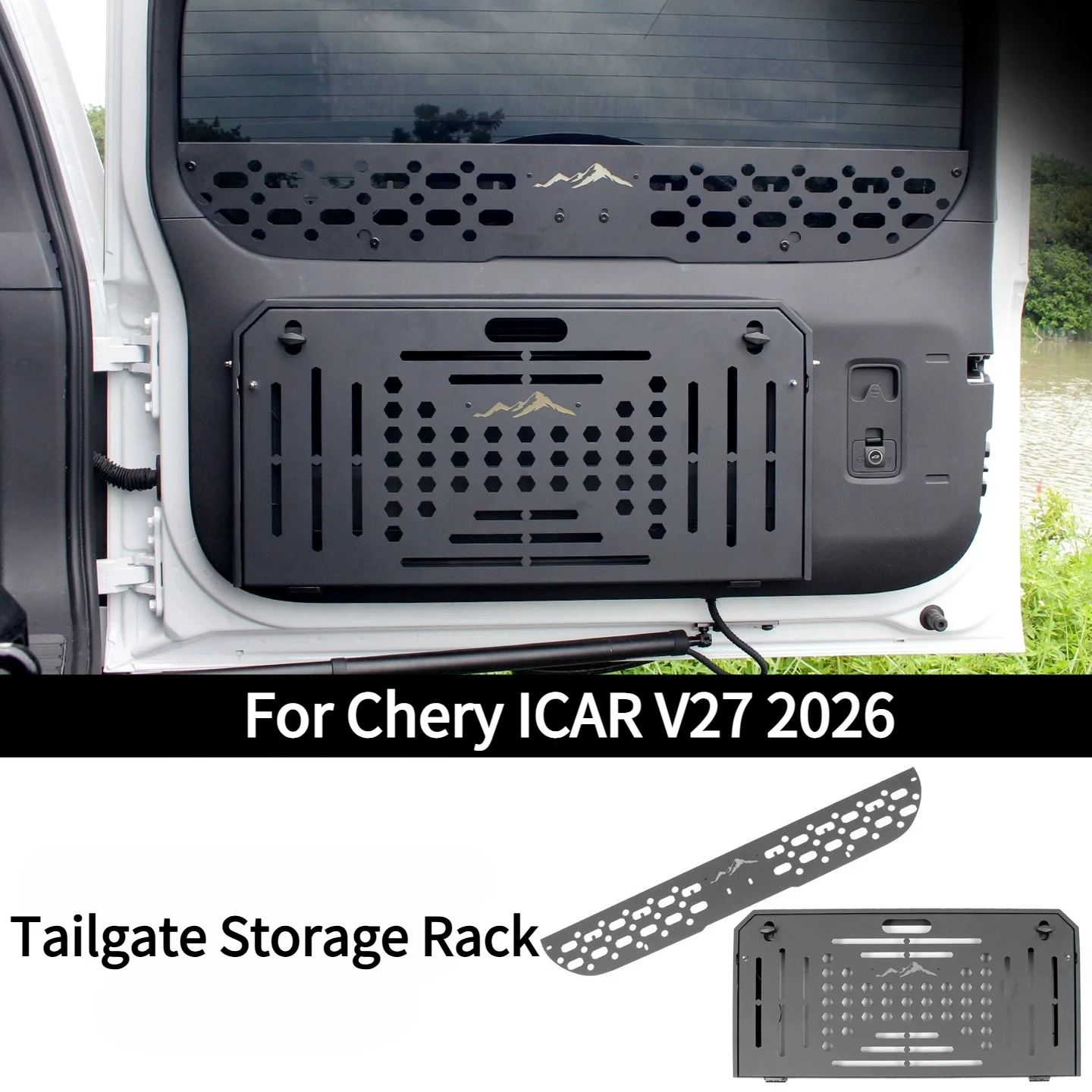For Chery ICAR V27 2026 Tailgate Storage Rack Foldable Storage Board Trunk Table Expansion Storage Box Interior Accessories