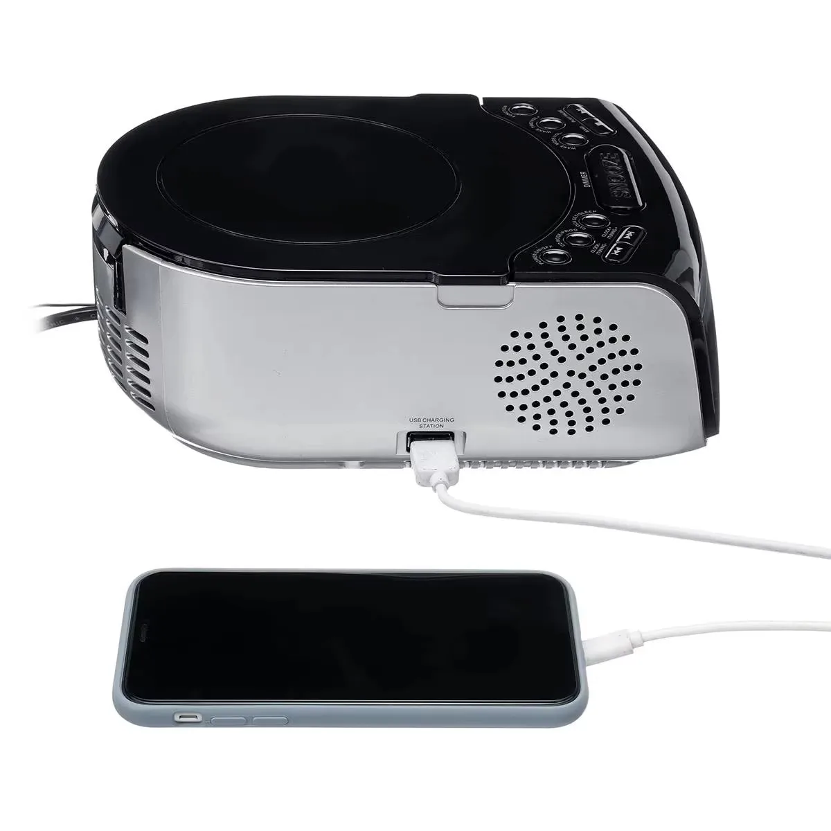 CD Player Portable Home Audio Boombox with Control FM Radio Built-in HiFi Speakers USB MP3 Alarm clock view 3