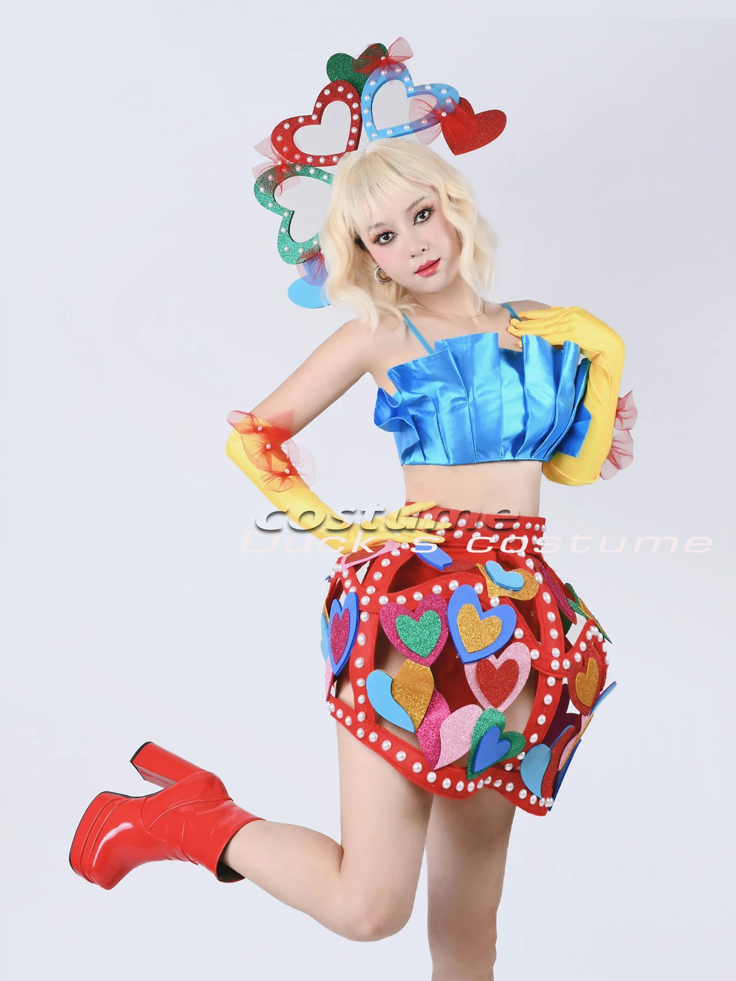 2025 New Gogo Performance Costume Candy Cute Set Nightclub Bar Dj Party Dress Women Jazz Dance Drag Queen Stage Wear DN21065