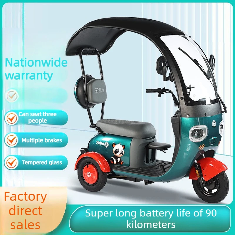 New Covered Electric Tricycle Adults And The Elderly To Pick Up And Drop Off Children Keep Out Wind And Rain Electric Scooter