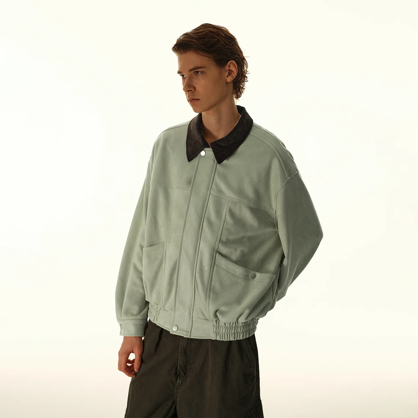 

Осенняя новая мода 2025 года, винтажная мужская повседневная модная базовая куртка с цветным кодированием и отложным воротником с длинными рукавами, мужское пальто, кардиганы