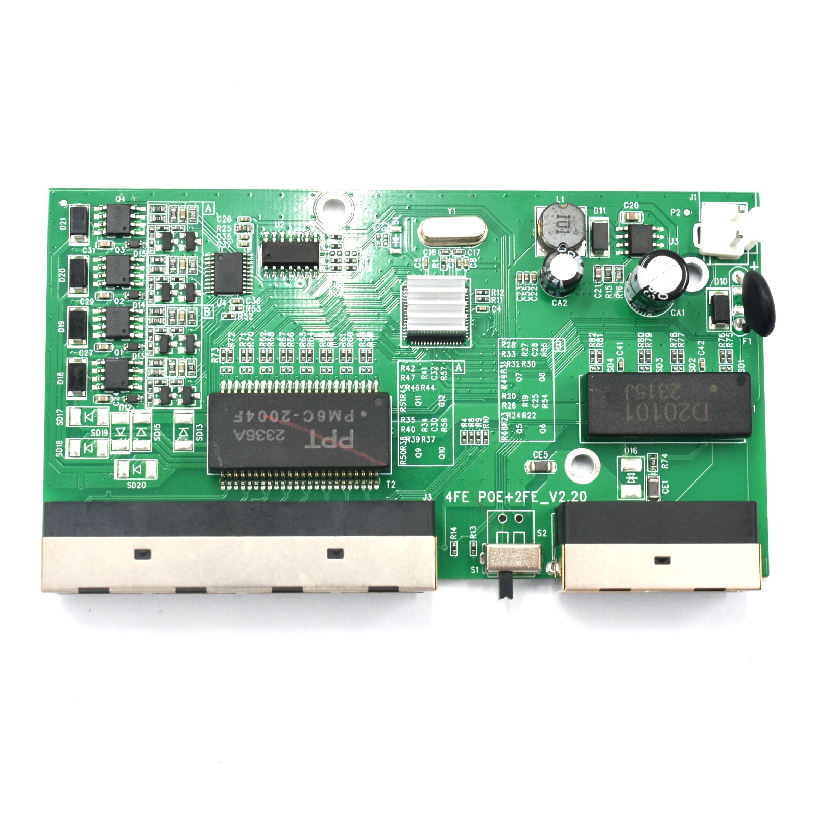 4FE POE + 2 FE Uplink 10/100Mbps POE Switch PCB Board Only for CCTV Camera System/Wireless AP