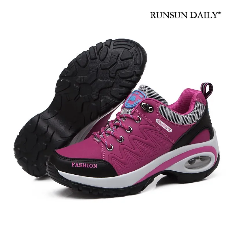 

Sneakers Womens Air Cushion Athletic Walking Shoes Lace Up Breathable Hight Platform Casual Sport Shoes