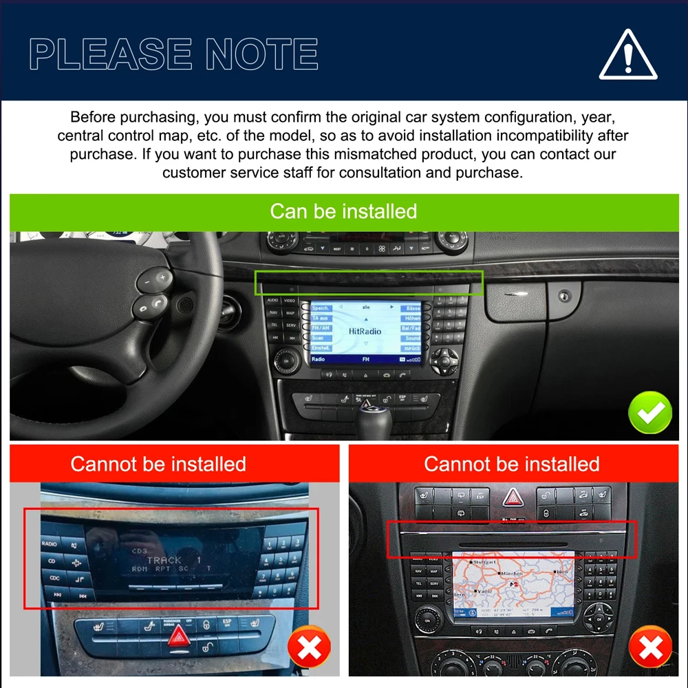 Car Radio For Benz E-Class W211 W219 2002 2003 2004 2005 2006 2007 2008 2009 Android Auto Navigation Multimedia Player Carplay