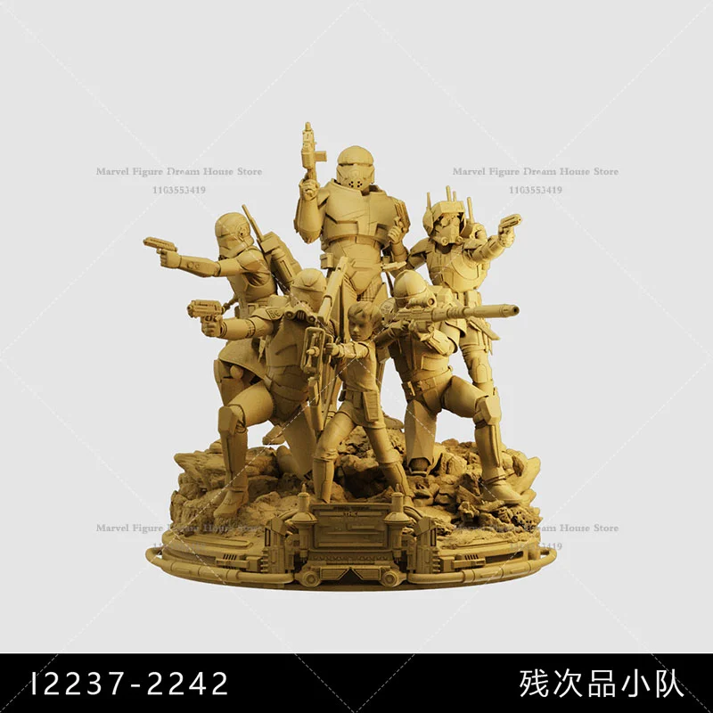 

1/64 1/43 1/35 Scale Miniature Scene Doll Stars Wars Special Clone Team Science Fiction Anime Un-panited White Mini Figure