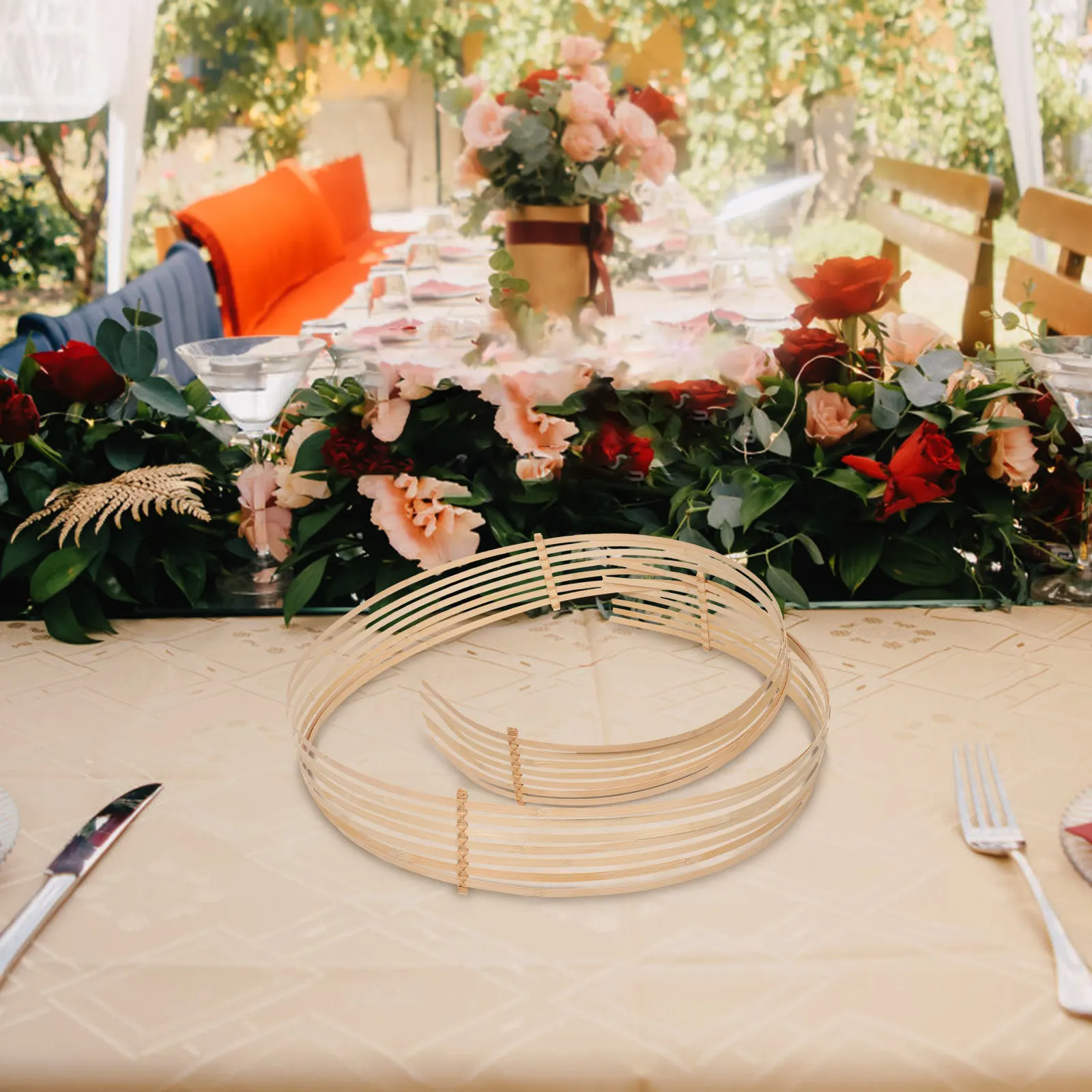 Bamboo Wedding Strip Dye Colored Decoration Bohemian Ceremony Table Centerpieces Reception Festival Decor Faux Bamboo