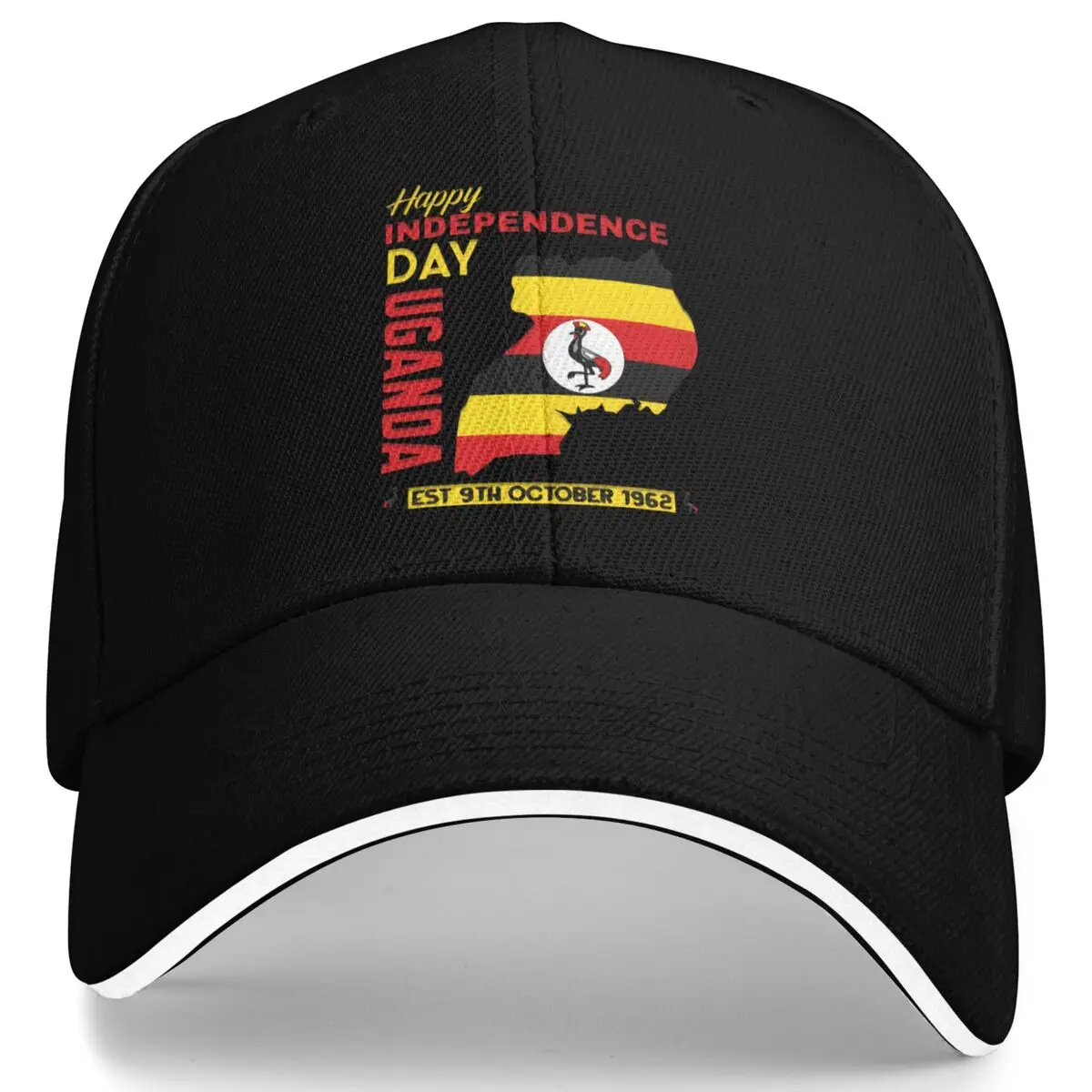 Uganda Casual Baseball Cap Happy Independence Day Tennis Skate Trucker Hat Spring Adjustable Women Men DIY Print Baseball Caps
