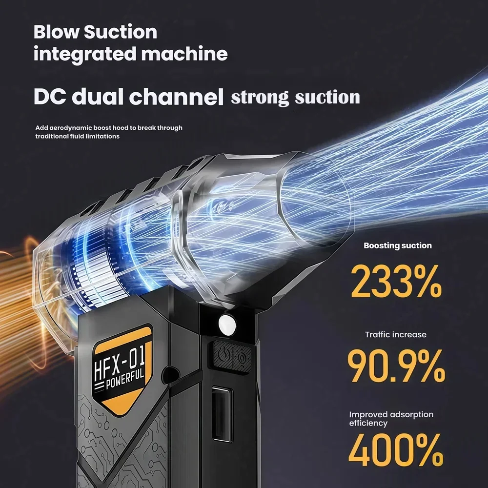 990000 об/мин Мощный жестокий вентилятор Функция Power Bank Светодиодное освещение Вентилятор с 100 скоростями Струйный вентилятор Беспроводной турбо-воздуходувка 2025 Новый