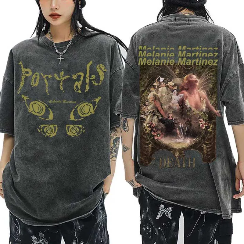 

Melanie Martinez Print Shirts Harajuku Cool Portals Void Vintage Washed Women Oversized T-Shirt 2023 Y2K