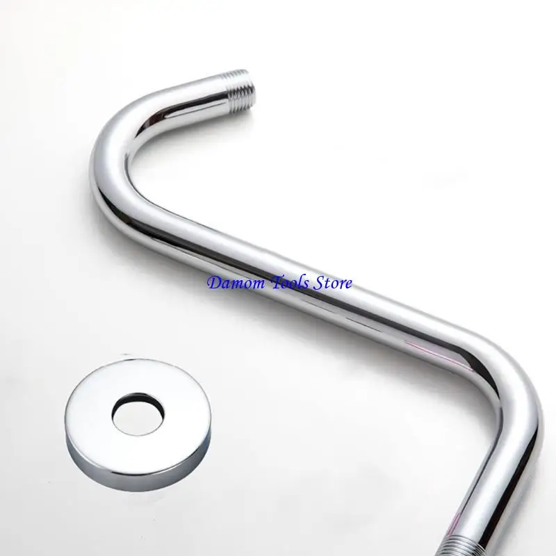 57BE S High Rise Gooseneck Showerhead Extension Arm with Standard 1/2Inch Connection Simple Installs for Bathroom