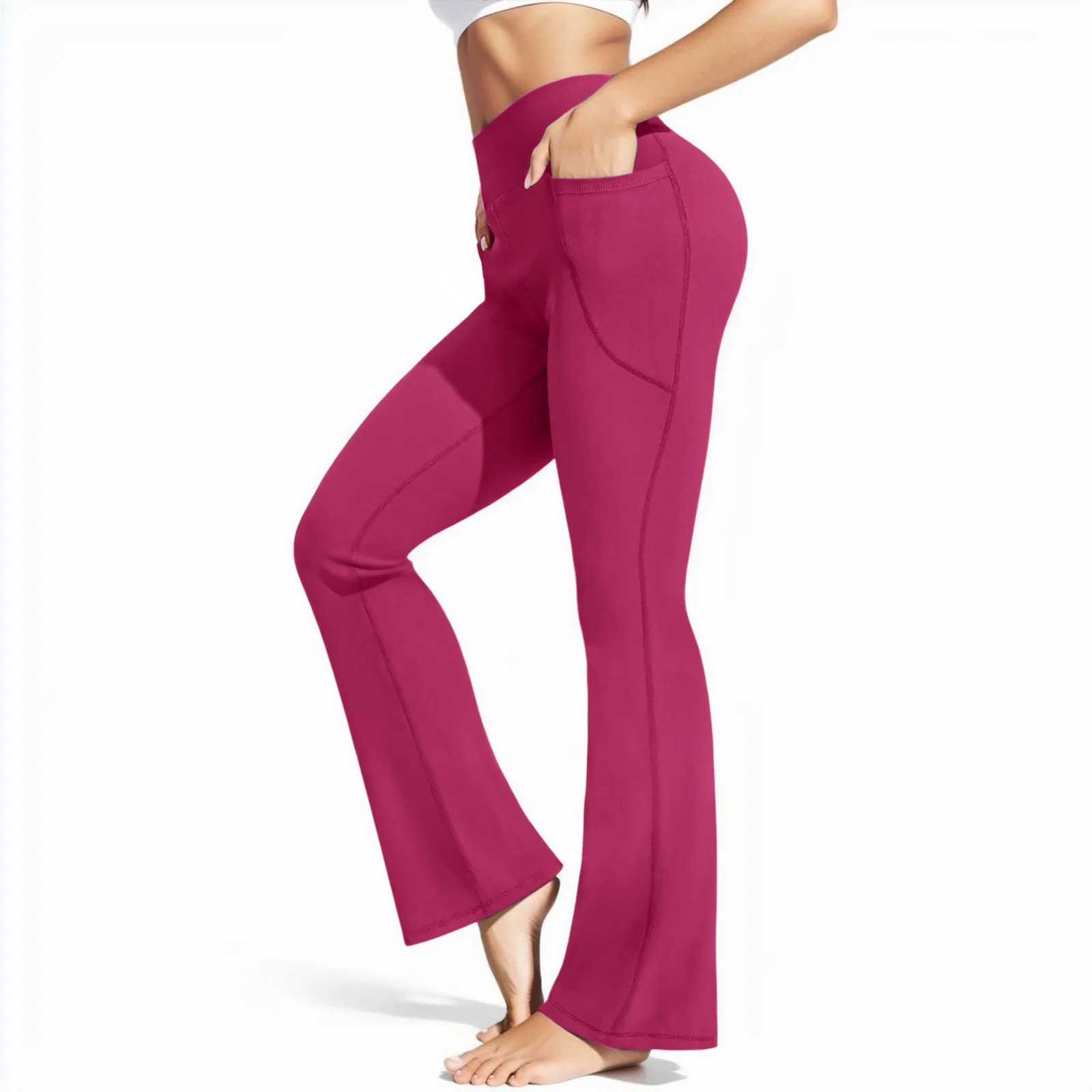 

Women's Yoga Pants High Waist Flare Trousers Sports Yoga Pilates Straight Tube Trousers Seamless Elastic Waisted Leggings