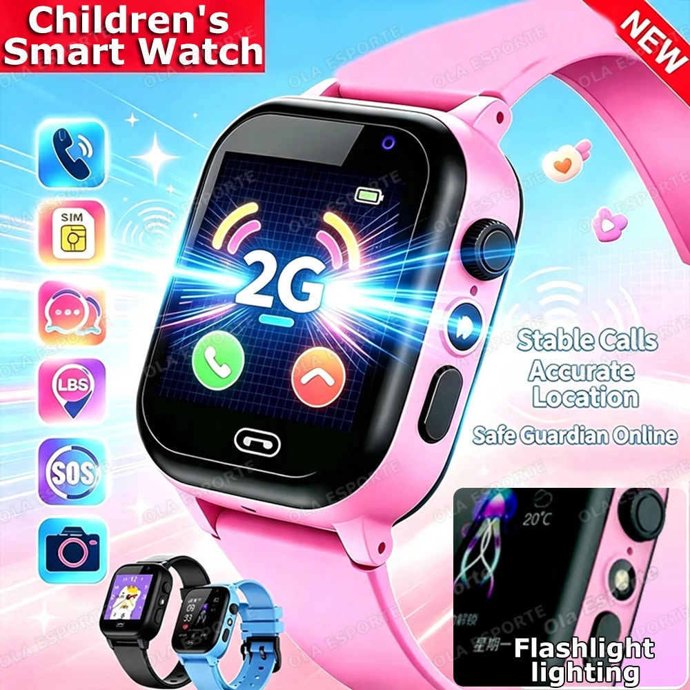 2G SOS GPS Location Sim Card Call Smart Watch Kids Smart Watch Camera Waterproof Watch Gift For Ios Android Children Gifts HW12