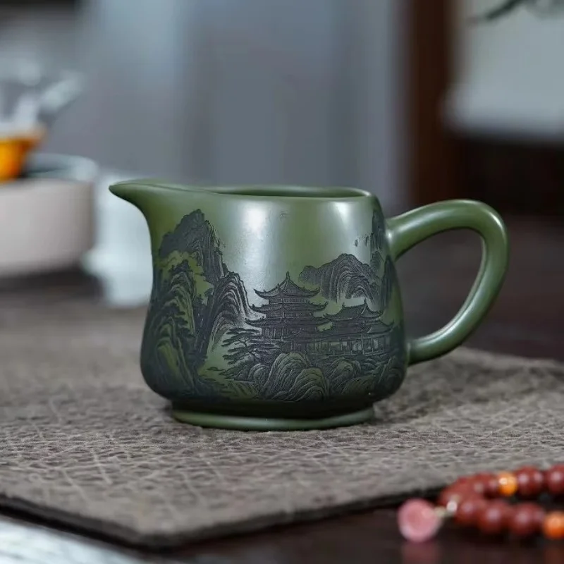 300ml Zisha Landscape Tea Pitcher Pour Tea Fair Cup Serving Cup Cha Hai Dispenser Justice Cup Fair Mug Teaset Supplies