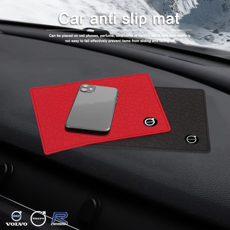 

1 шт. противоскользящий коврик с логотипом автомобиля, аксессуары для внутренней панели приборной панели для Volvo Rdesign XC60 XC90 V90 V60 V40 EC40 EX40 S80 S60 S90 V70 C70