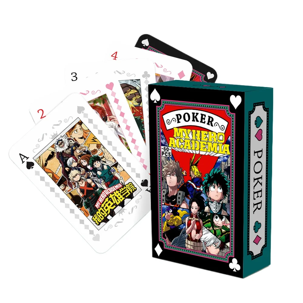 Anime Poker Toy My Hero Academia Game Cards Bakugou Katsuki Todoroki Shoto Cosplay Hardcover Collection Gift