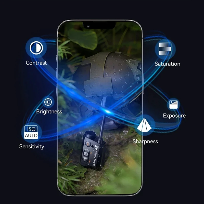 ●For Helmet Camera 4K Face Mask Recorder IMX415 1920x1080 60fps Built-in WiFi Camera Supports Android Ios-ABFB
