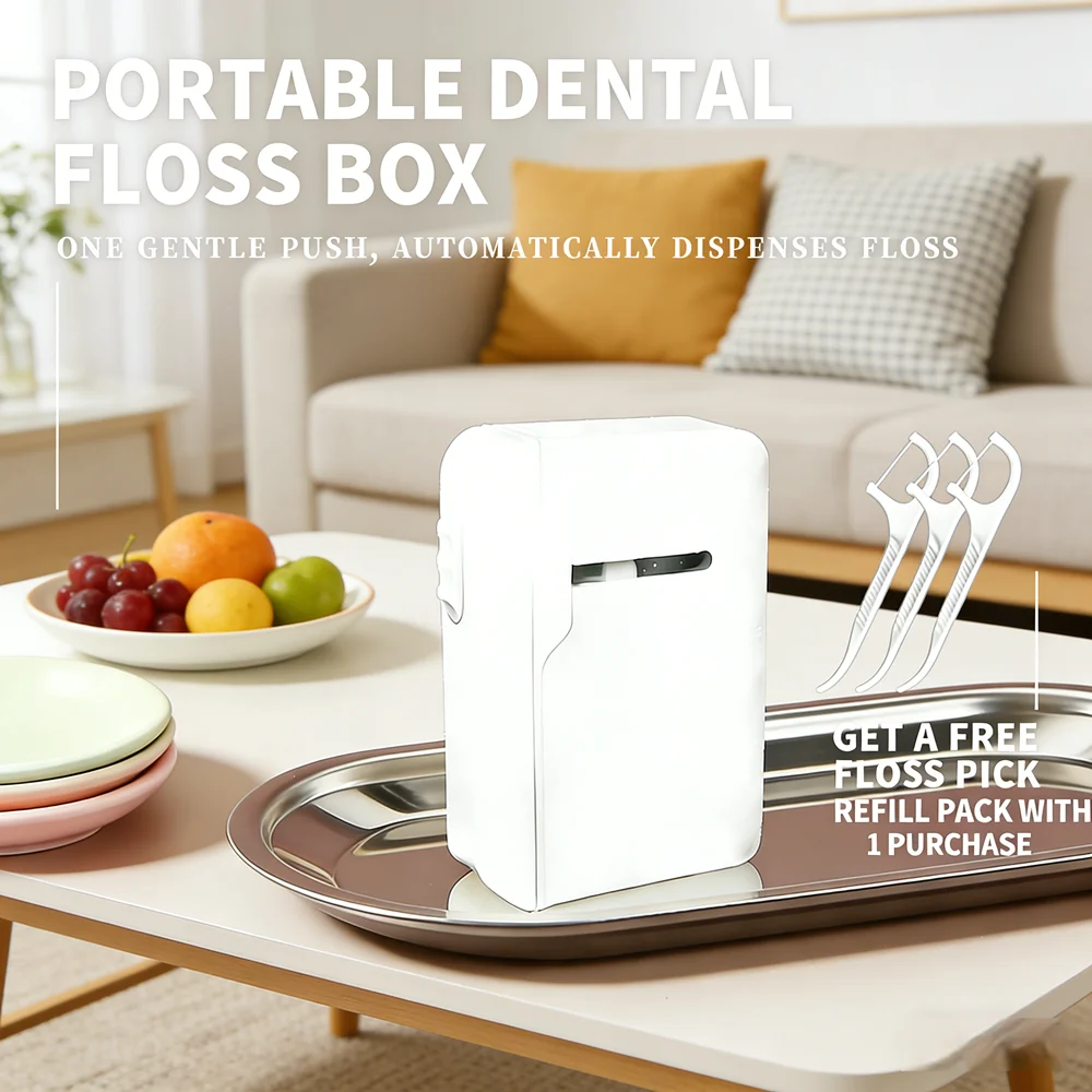 

Высококачественный набор для чистки зубов: коробка с автоматическим дозатором для зубных нитей (80 шт.) и портативный диспенсер для ухода за полостью рта дома и в путешествиях