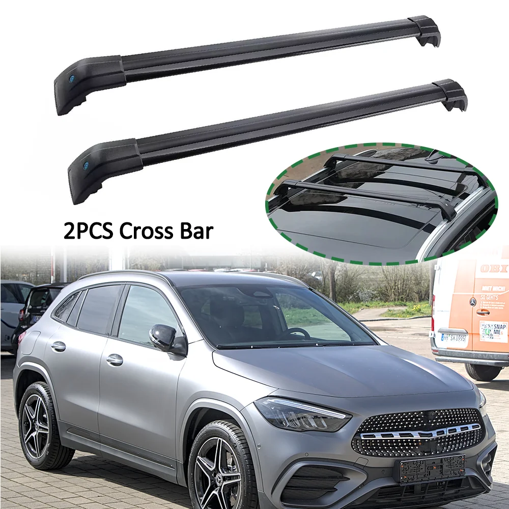 2PC Cross Bars Fits for Mercedes-Benz GLA H247 2020-2025 Crossbar Luggage Carrier Roof Rack Rail Carrier Lockable Cargo Bars