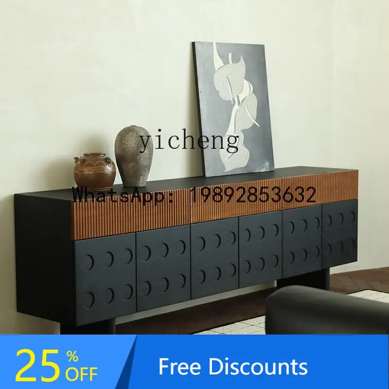 

medieval solid wood TV cabinet French retro home floor-to-ceiling living room storage locker