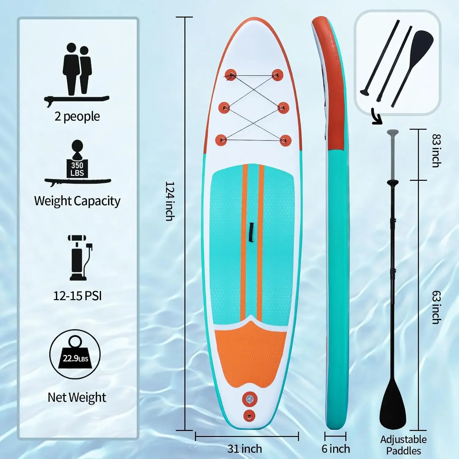 Stand Up Paddle Board with SUP Accessories, Anti-Slip EVA Deck, 10’6’’ Inflatable Paddle Boards for Adults and Youth of All Skil