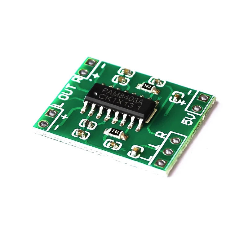 10~1000Pcs PAM8403 Module Ultra Micro Digital Power Amplifier Board 2 * 3W Type D  Efficient 2.5 to 5V USB Power Supply