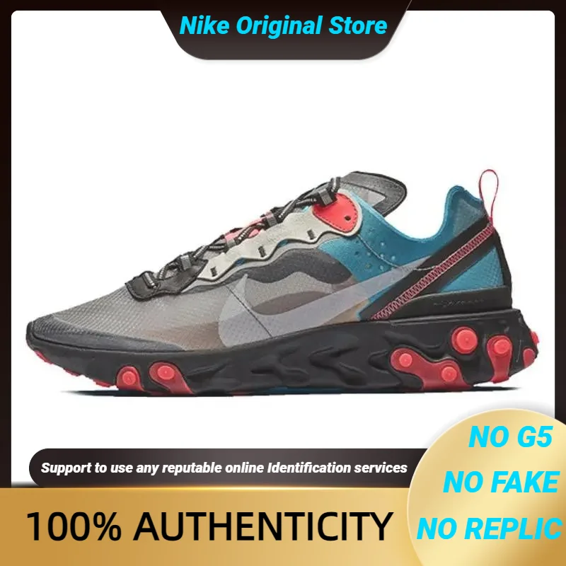 Nike Nike React Element 87 Blue Chill Solar Red Sneakers shoes AQ1090-006