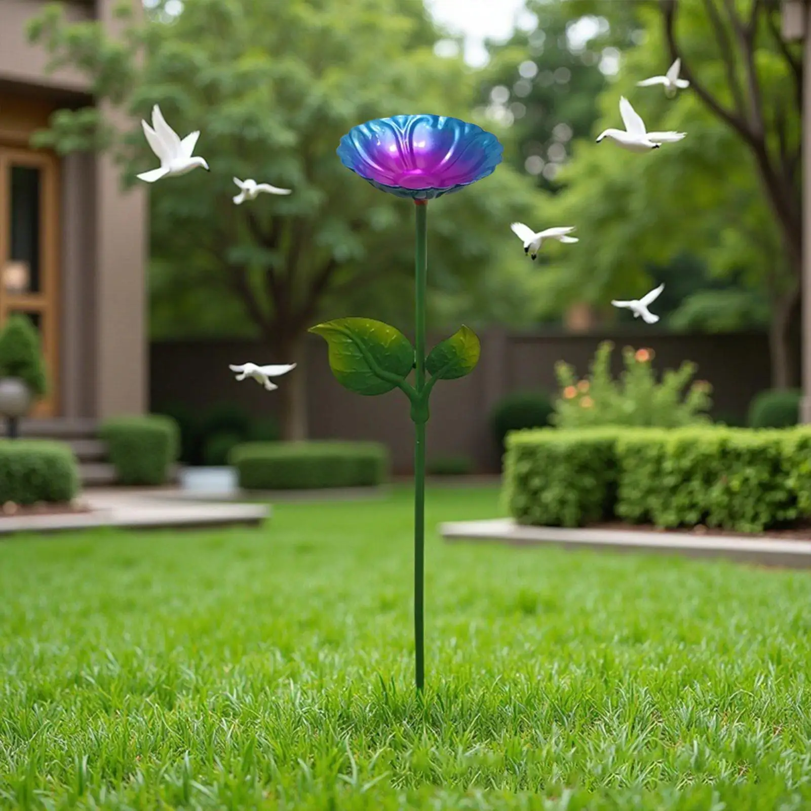 Bee Watering Station Weather-Resistant Garden Metal Stakes Standing Bee Feeder For Hummingbird Drinking Yard Balcony Patio Deck