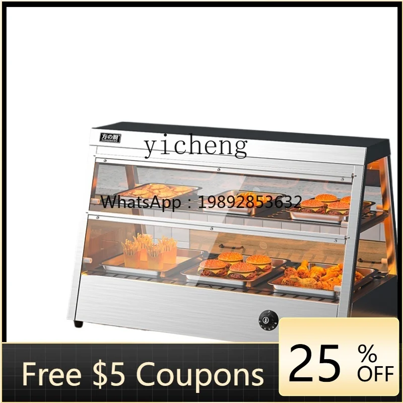 ZF Heated Display Cabinet Commercial Heating Constant Temperature Cake Cooked Food Egg Tart Display Cabinet