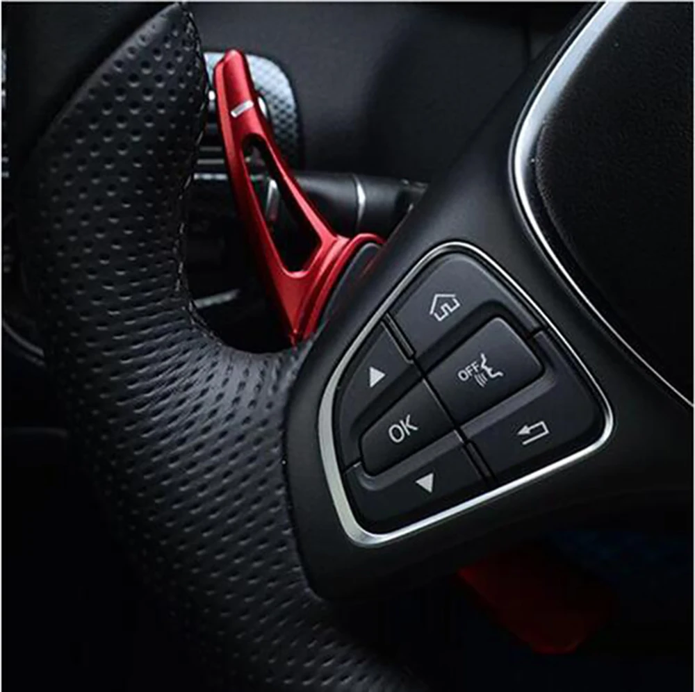 Steering Wheel Paddle Shifter Extension For Mercedes Benz A B C E GLE Class W176 W205 W246 C117 W218 2015-2019 Aluminum Stickers view 6