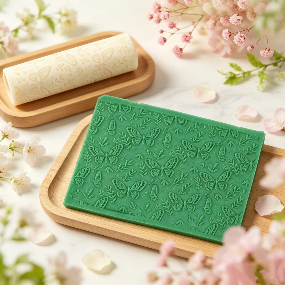 3 Styles Butterfly Floral Vine Silicone Roller Butterfly Flower Long Vine Texture Roller Epoxy Earring Jewelry Making Supplies