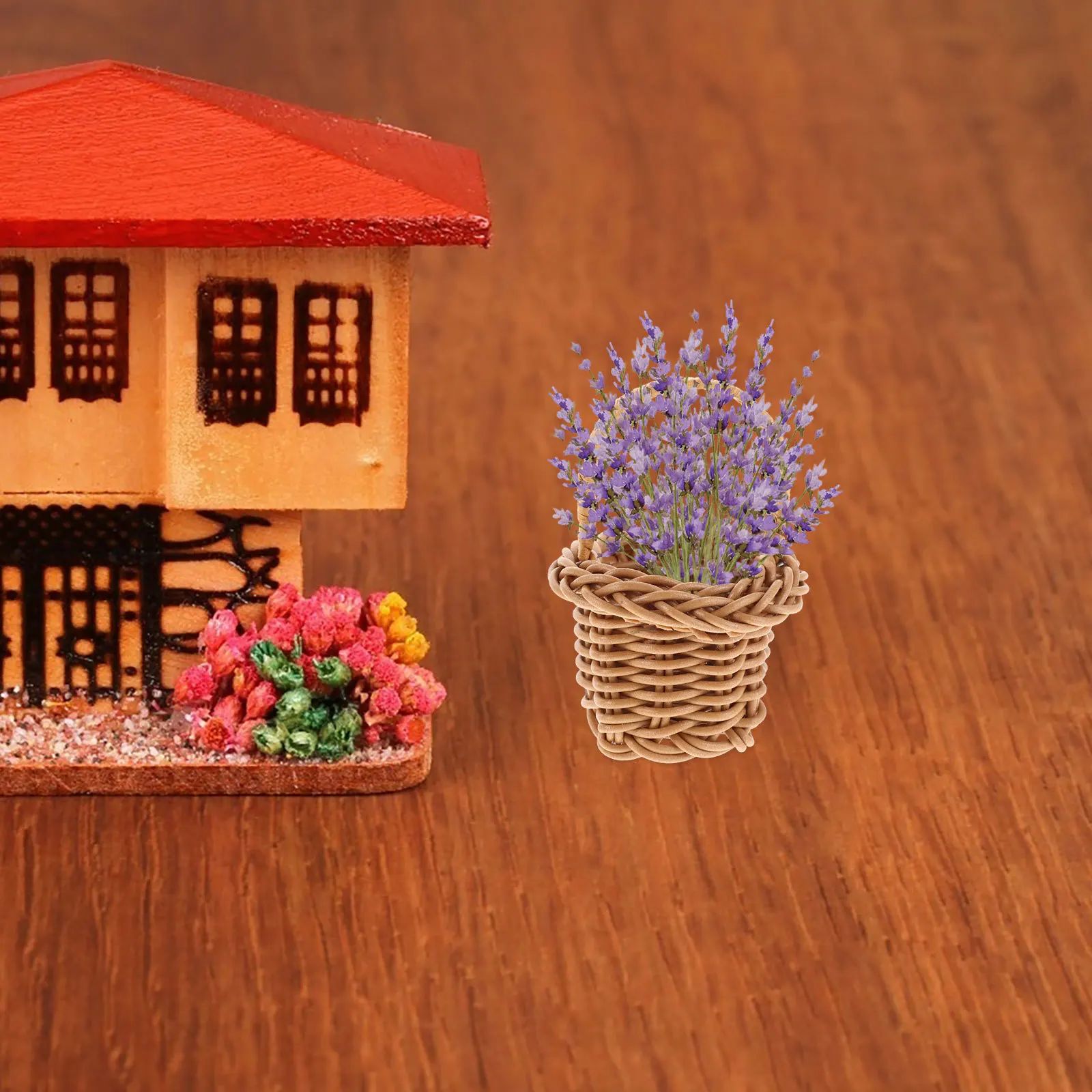 8 قطعة سلال منسوجة صغيرة 3.14X2.36X2.16 في سلة مصنوعة يدويًا من الخيزران للديكور حديقة خرافية لحفلات الزفاف وسطح المكتب