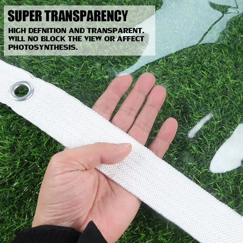 0,35 und 0,55 mm transparente PVC-Plane, anpassbar, transparent, wasserdicht, Stoff, Outdoor-Regenabdeckung, Zaun, regensichere Bildschirmschuppenabdeckung – Detail 8