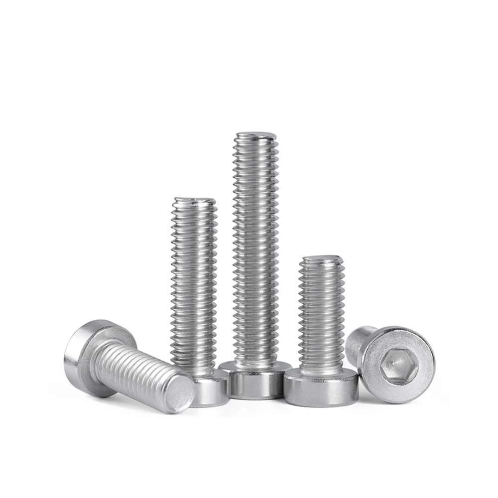 5-100Pcs Hexagon Socket Screws M2.5 M3 M4 M5 M6 M8 M10 M12 304 Stainless Steel Smooth Cap Head Allen Screw Bolts Length=14-120mm