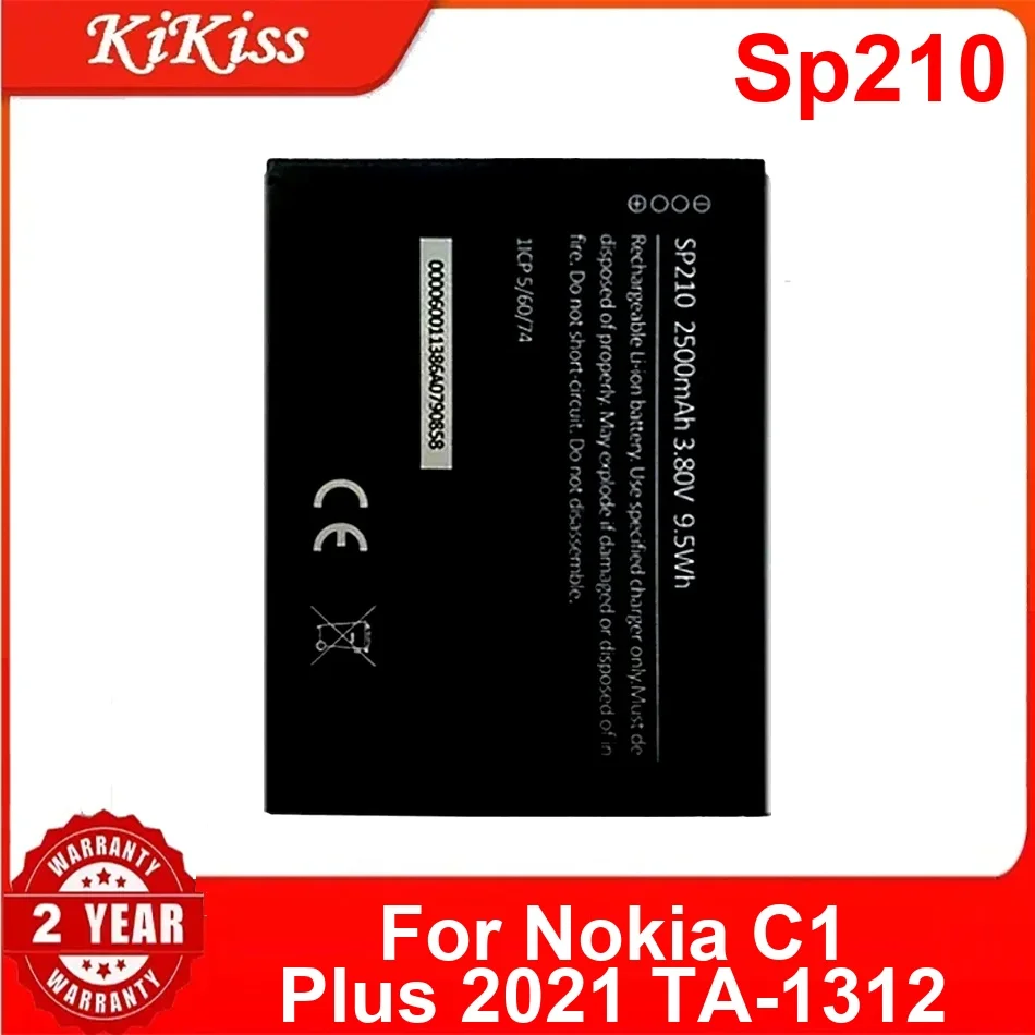 

Аккумулятор Sp210 2500 мАч для мобильного телефона Nokia C1 Plus 2021 Ta-1312, долговечный премиум-класса