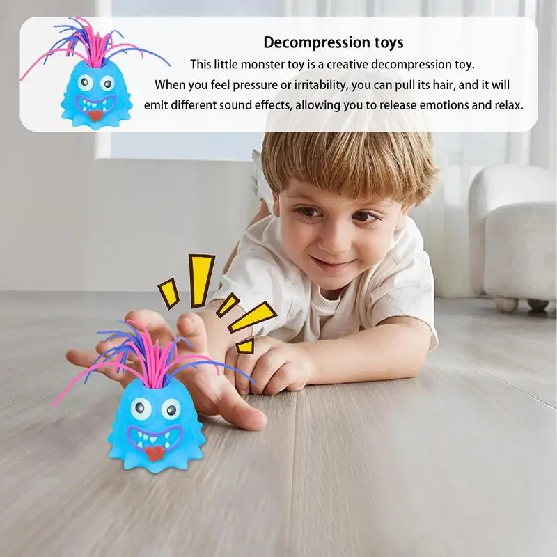 Funny Novelty Hair Pulling Fun Vent Toy New Unique Tricky Children's Gift Little Animal Pull Hair Scream Anti Stress Relief Toy